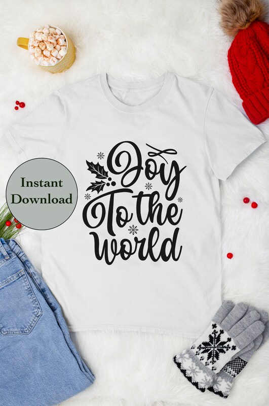 Christmas Decor SVG PNG DXF EPS JPG Digital File Download, Joy To The World Christmas Designs For Cricut, Silhouette, Sublimati